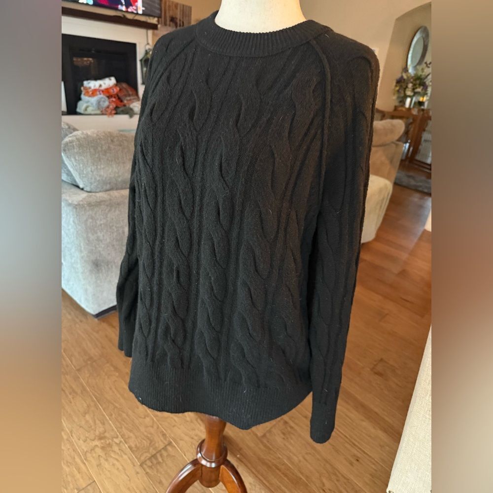 Aerie Black Cable Knit Sweater